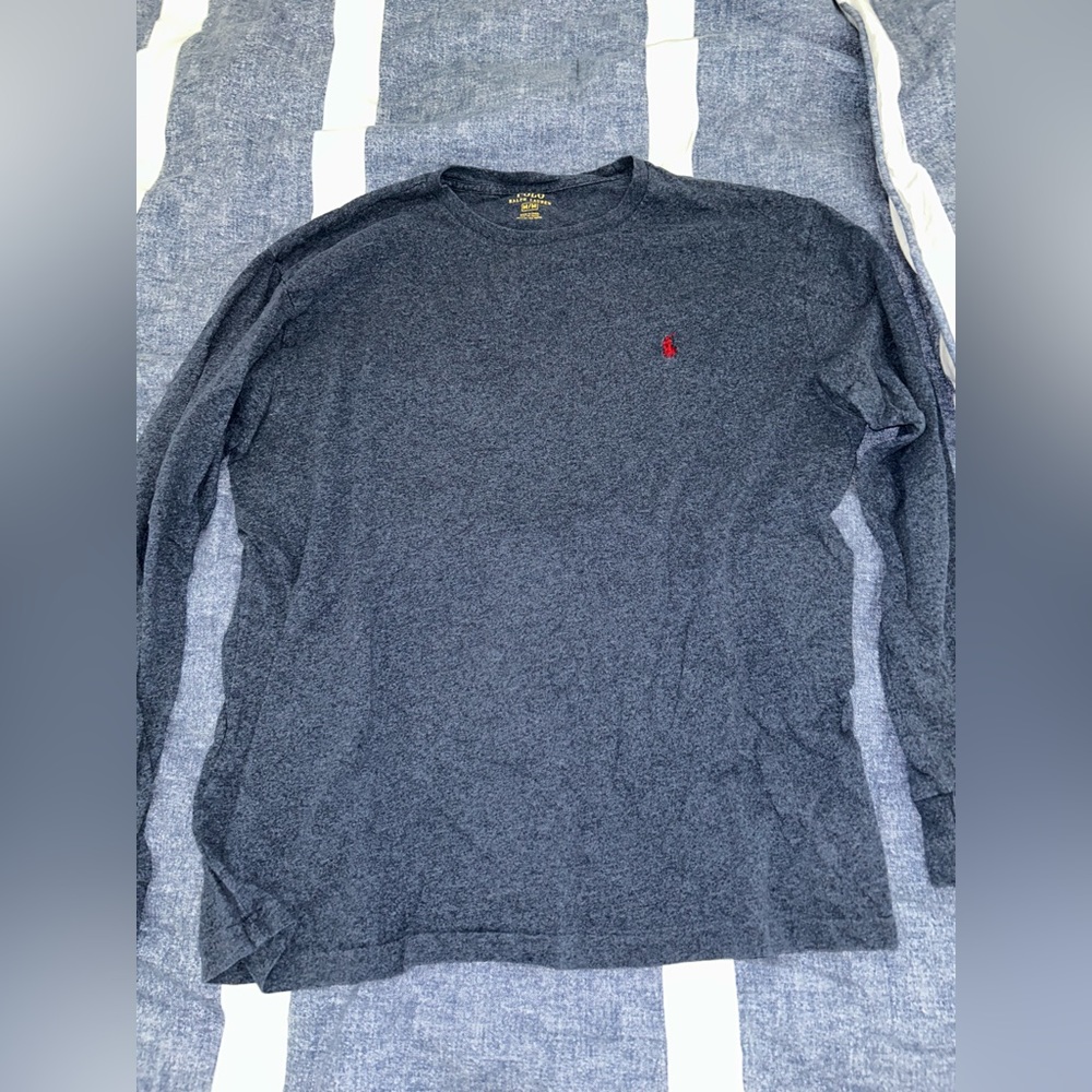 Blue polo long sleeve shirt medium